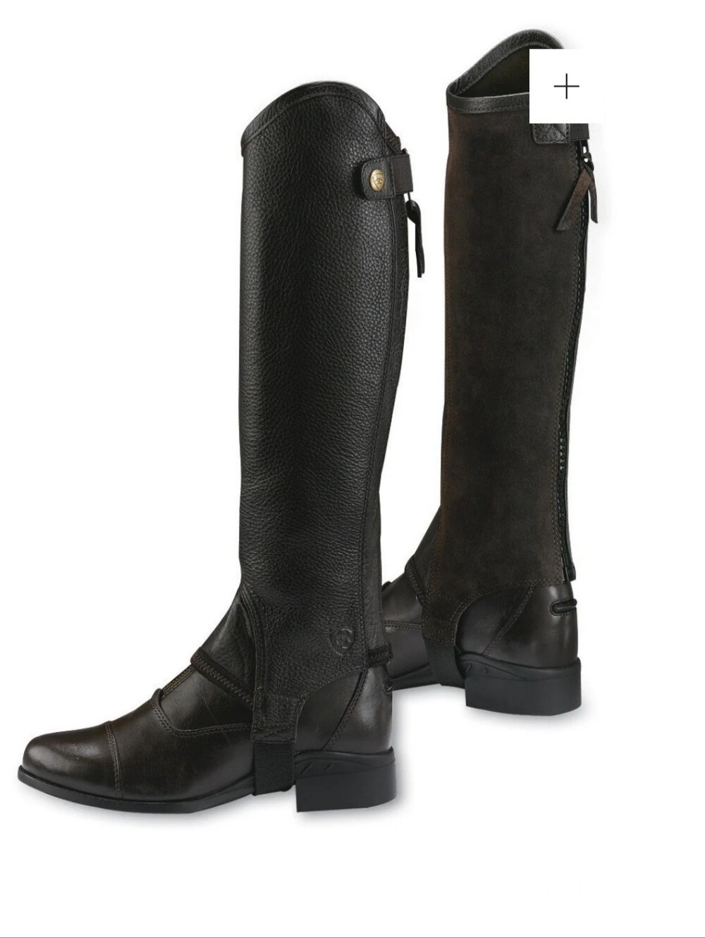 Ariat Concord Black Leather Half Chaps Equestrian Riding Size XS